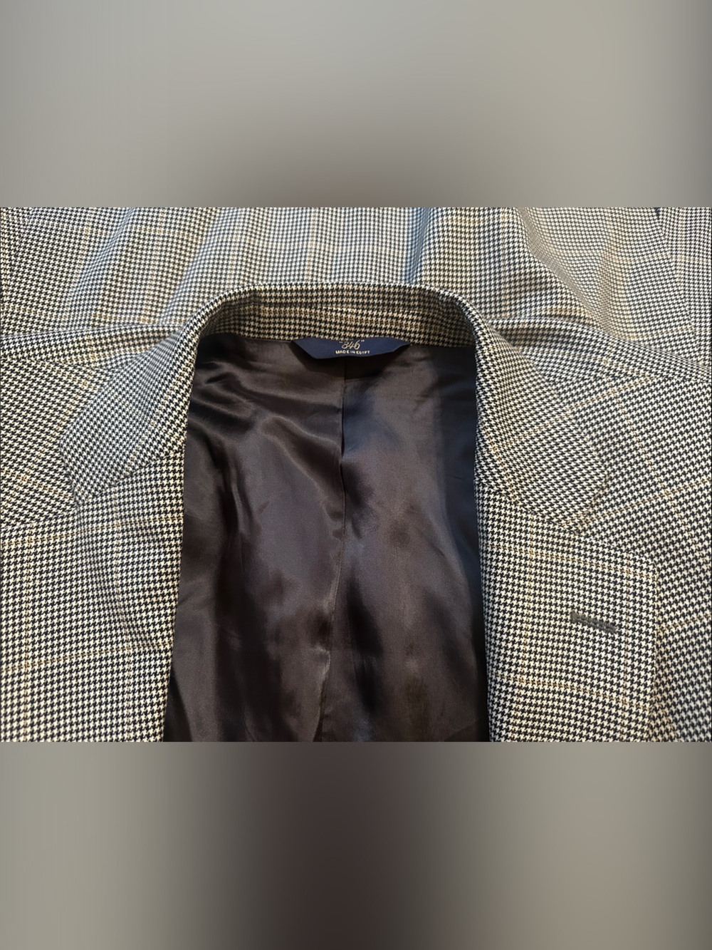 Brooks Brothers 346 Houndstooth Beige Tan Brown Men’s Sports Coat Blazer Size 46